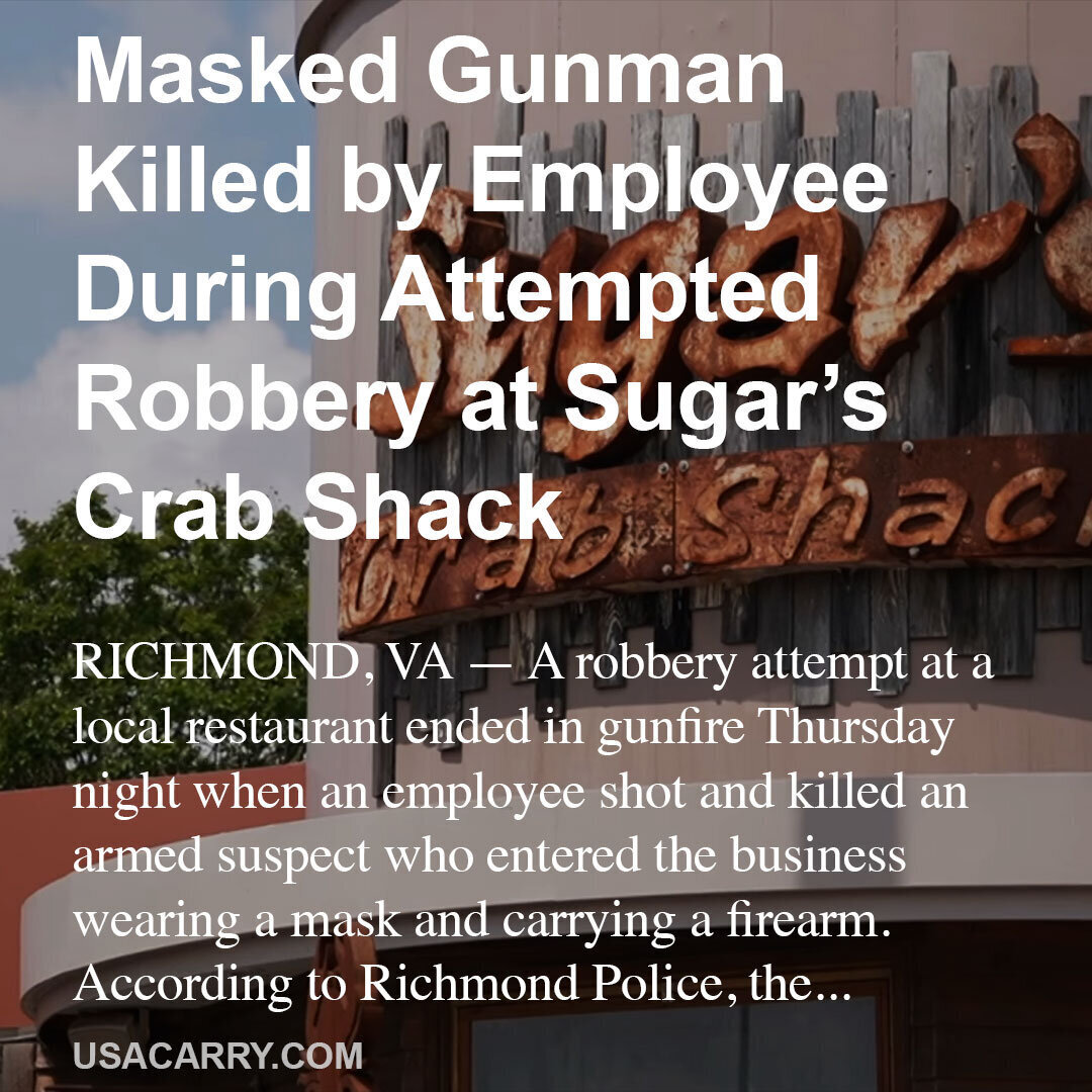 Masked Gunman Killed by Employee During Attempted Robbery at Sugar’s Crab Shack