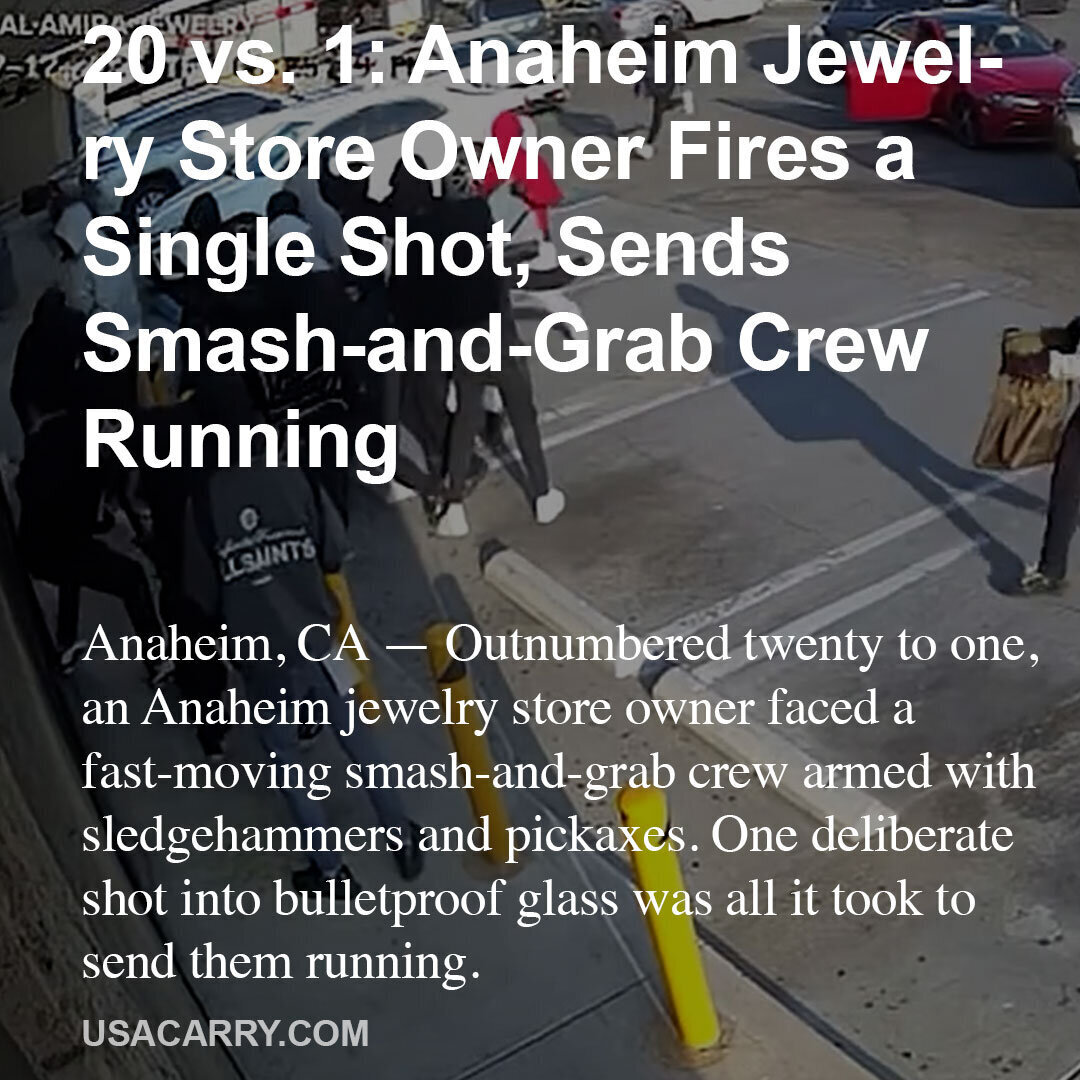 20 vs. 1: Anaheim Jewelry Store Owner Fires a Single Shot, Sends Smash‑and‑Grab Crew Running