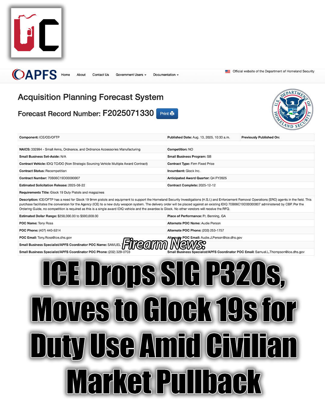 ICE Drops SIG P320s, Moves to Glock 19s for Duty Use Amid Civilian Market Pullback