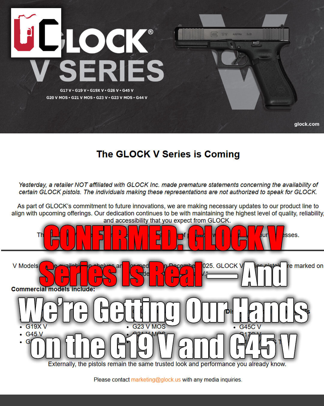 CONFIRMED: GLOCK V Series Is Real — And We’re Getting Our Hands on the G19 V and G45 V