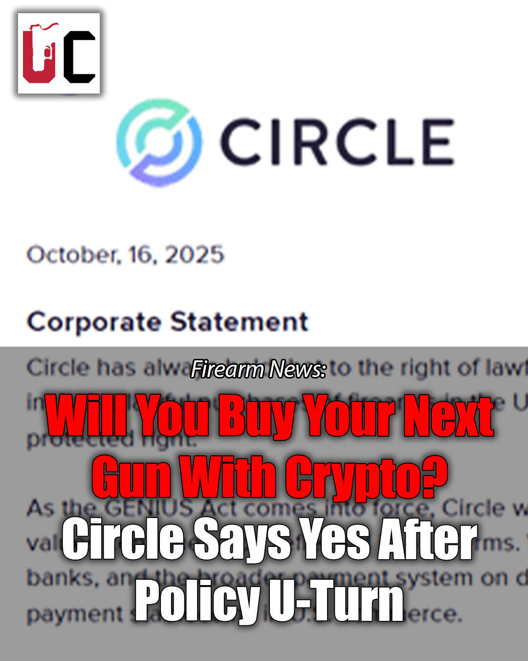 Will You Buy Your Next Gun With Crypto? Circle Says Yes After Policy U-Turn