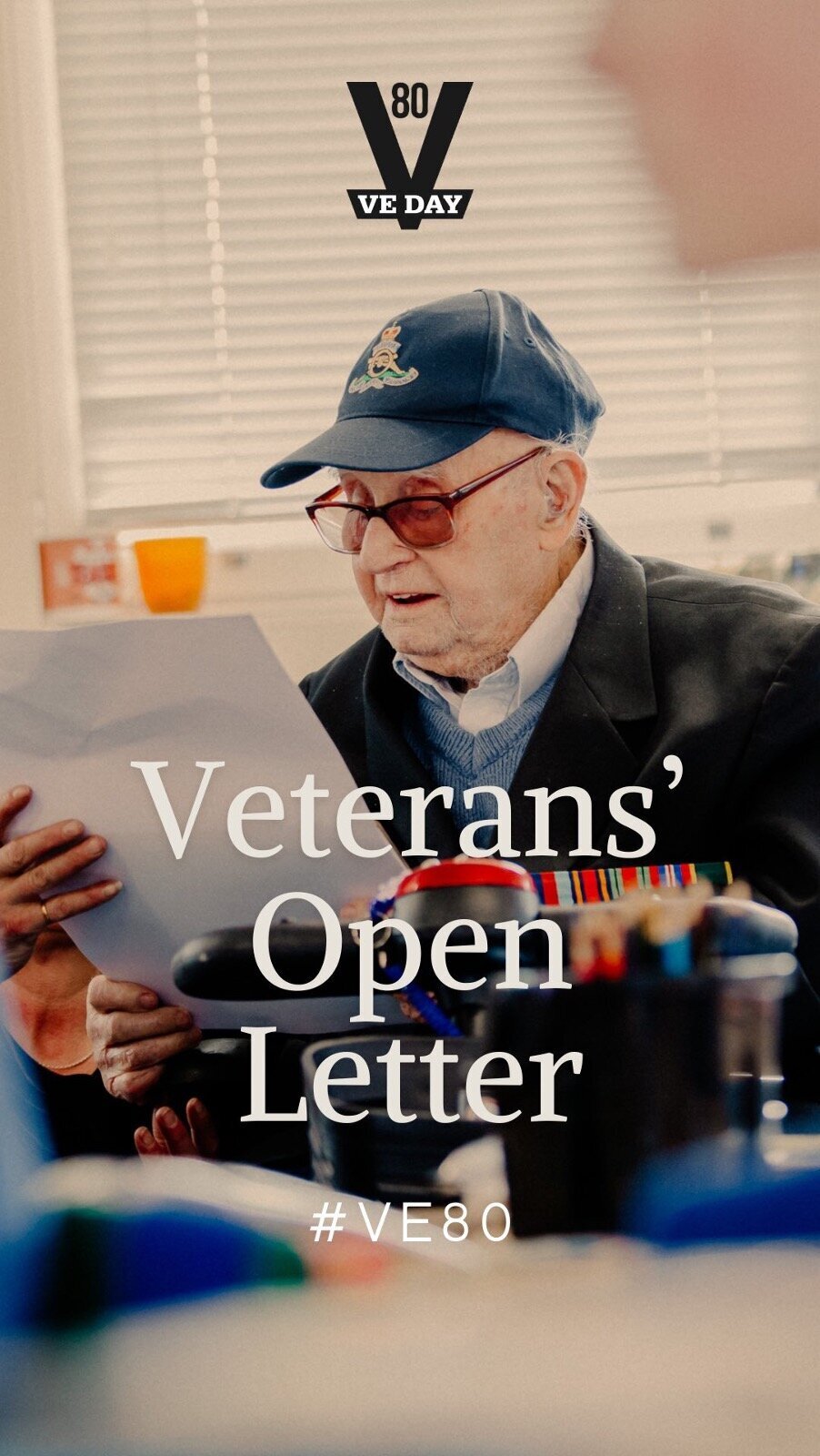 Veteran with letter