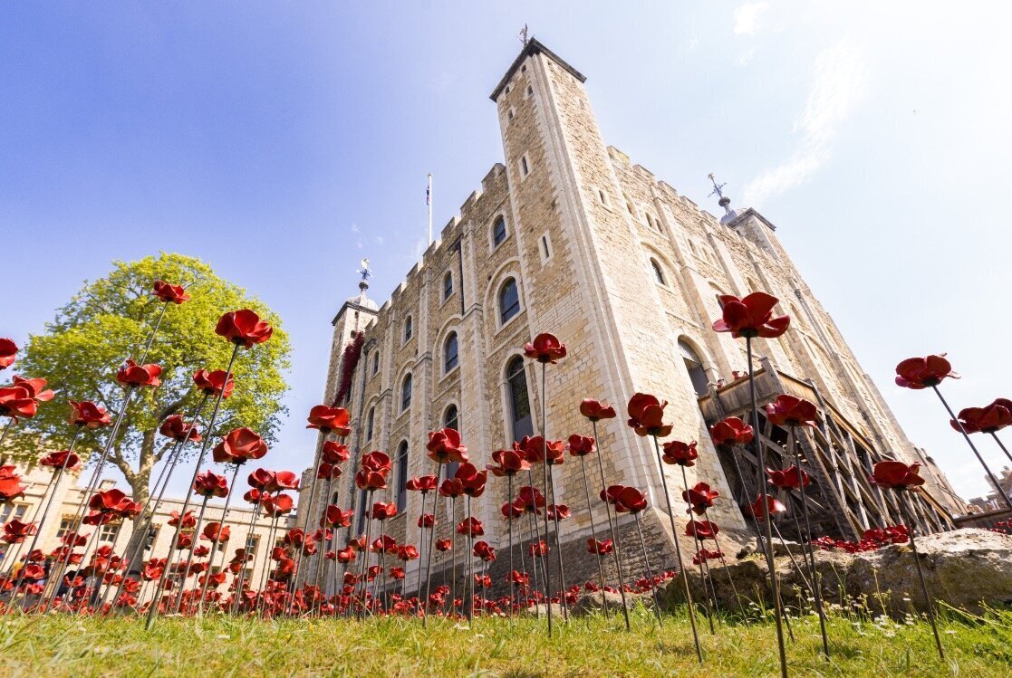 Tower of London with poppies