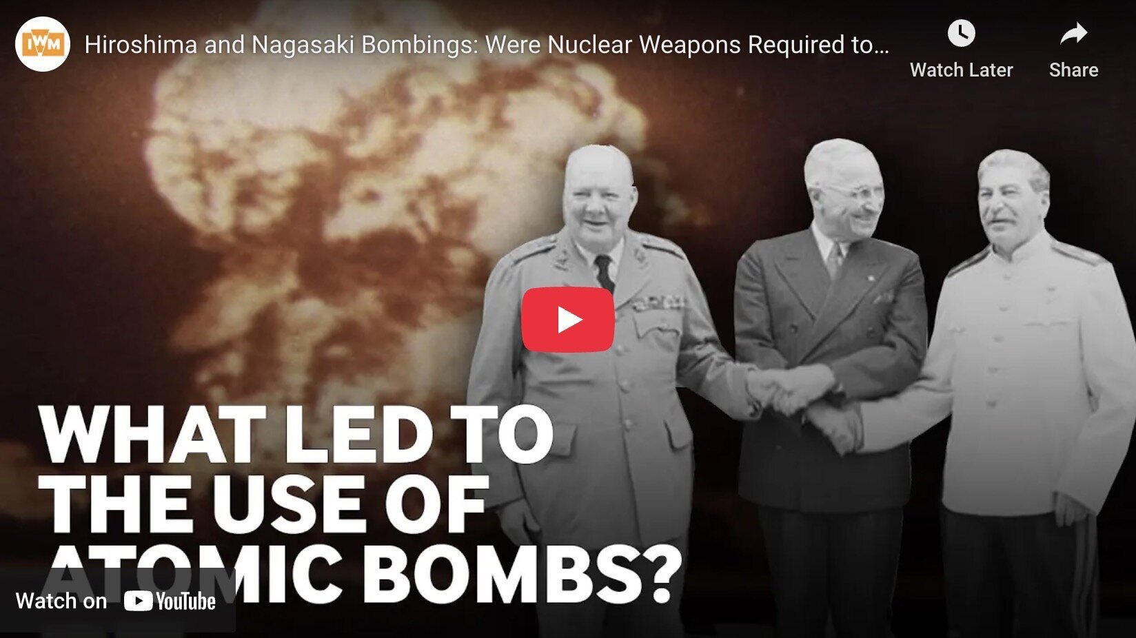 What led to the use of atomic bombs? Film