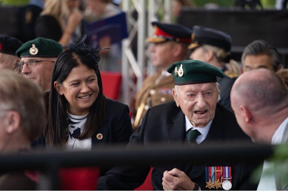 Culture Secretary Lisa Nandy with veterans