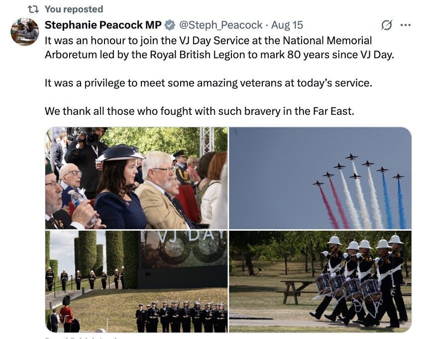 Culture Minister Steph Peacock tweet