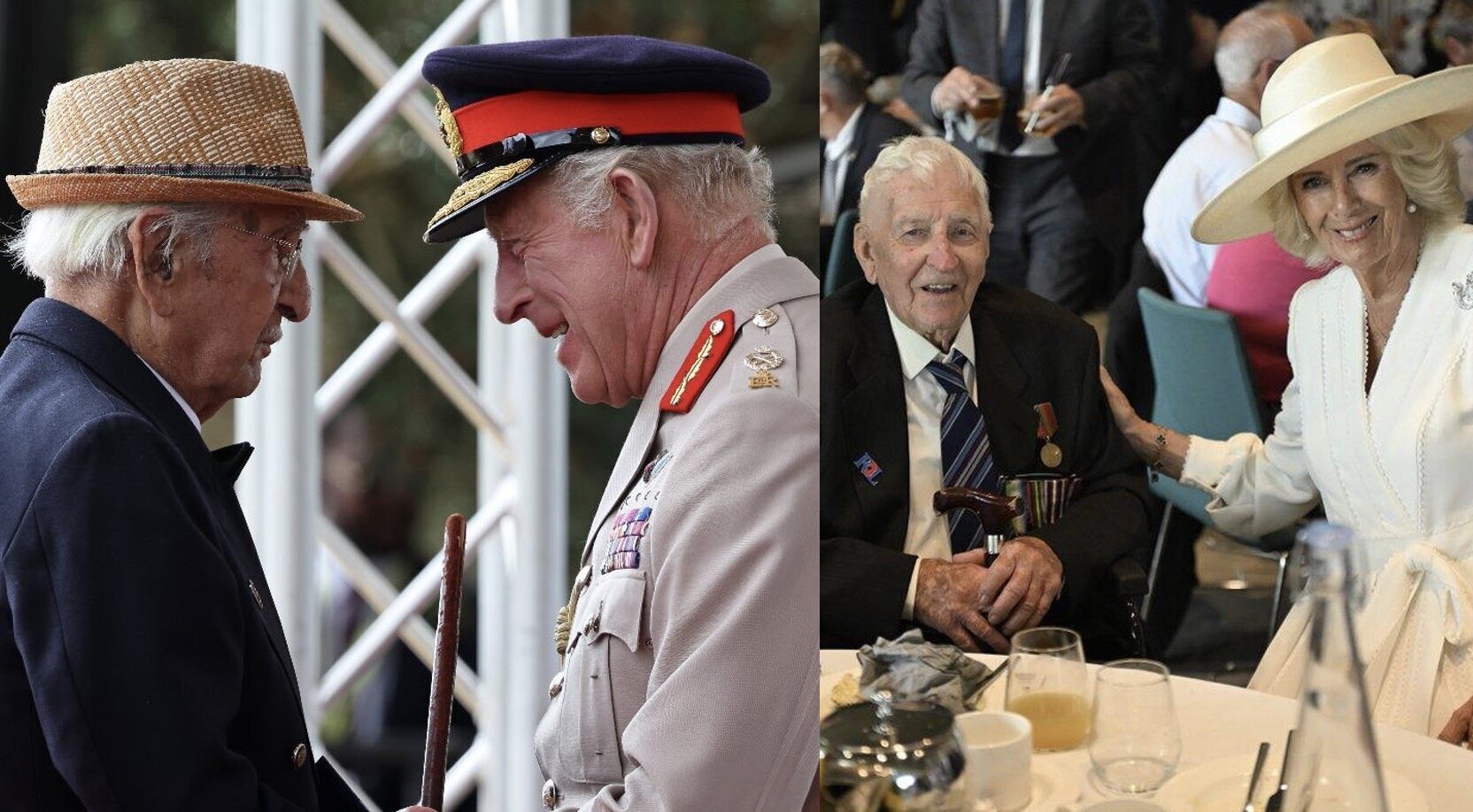 HM King and Queen with veterans