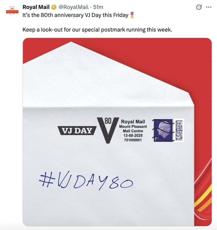 Commemorative VJ Day postmark