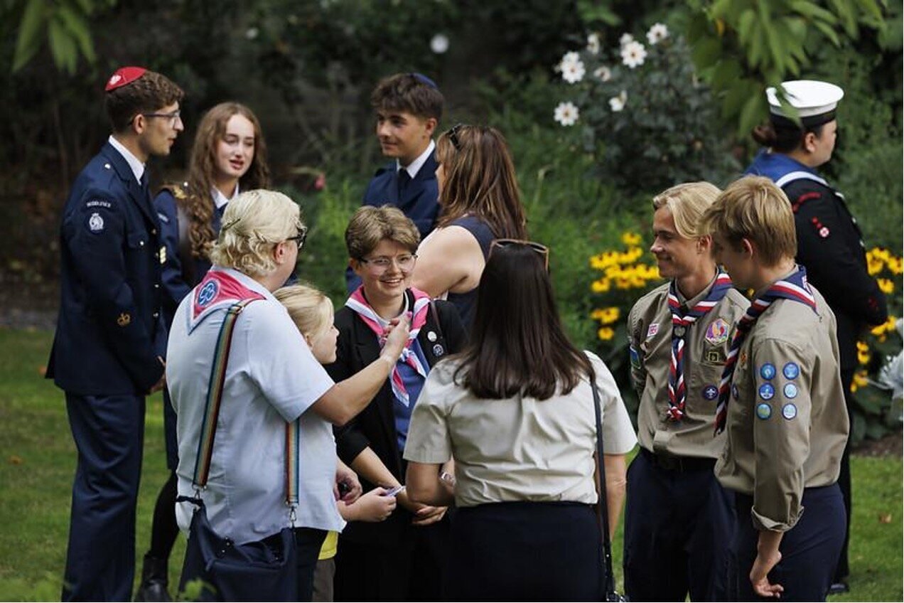 Guests at garden party