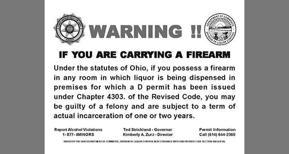 What's the deal with those "Warning!!" gun signs at groceries, restaurants, and bars?