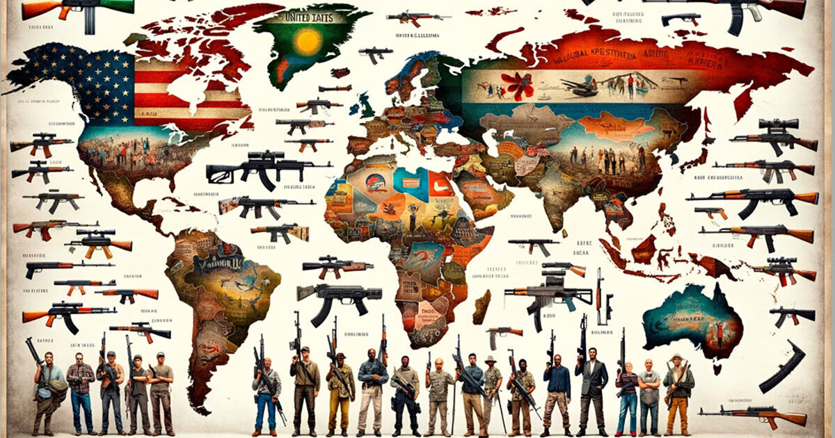 Top 20 Countries with the Greatest Numbers of Civilian Firearms