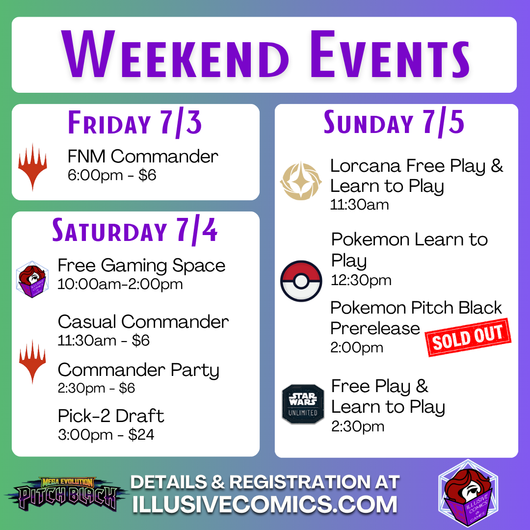 Calendar of this weekend's events