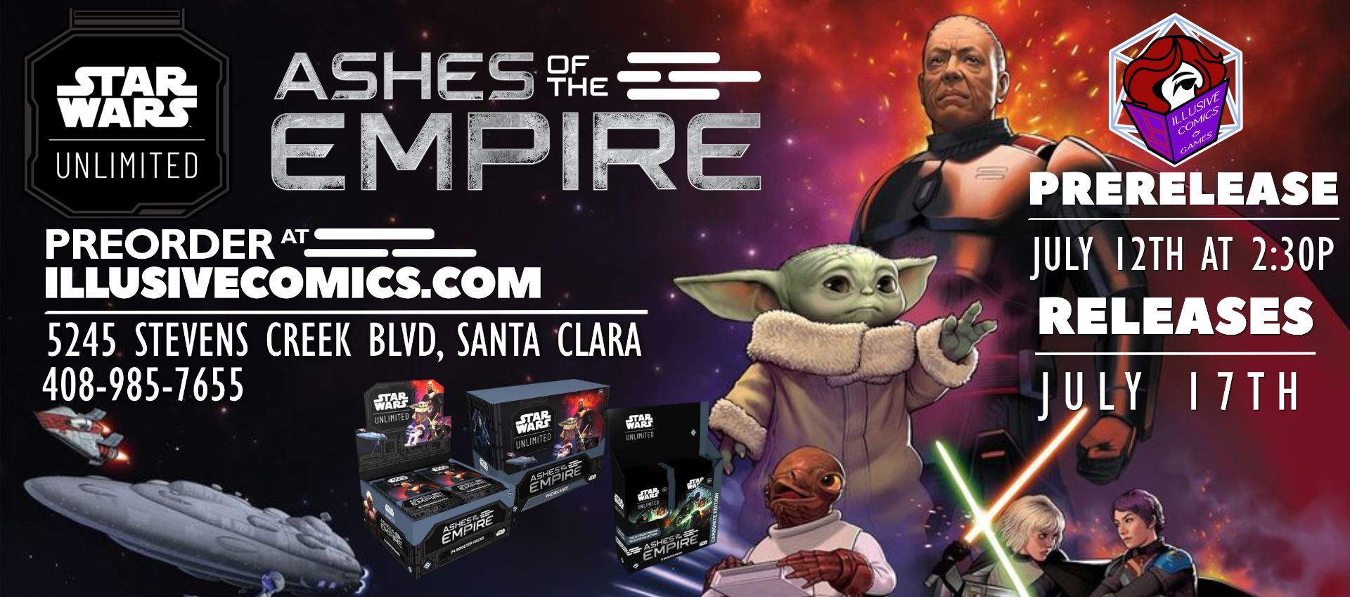 Star Wars: Unlimited Ashes of the Empire prerelease banner