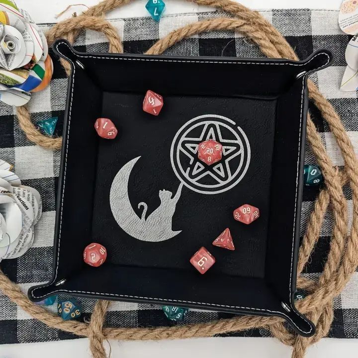 Cat on a Moon Dice Tray
