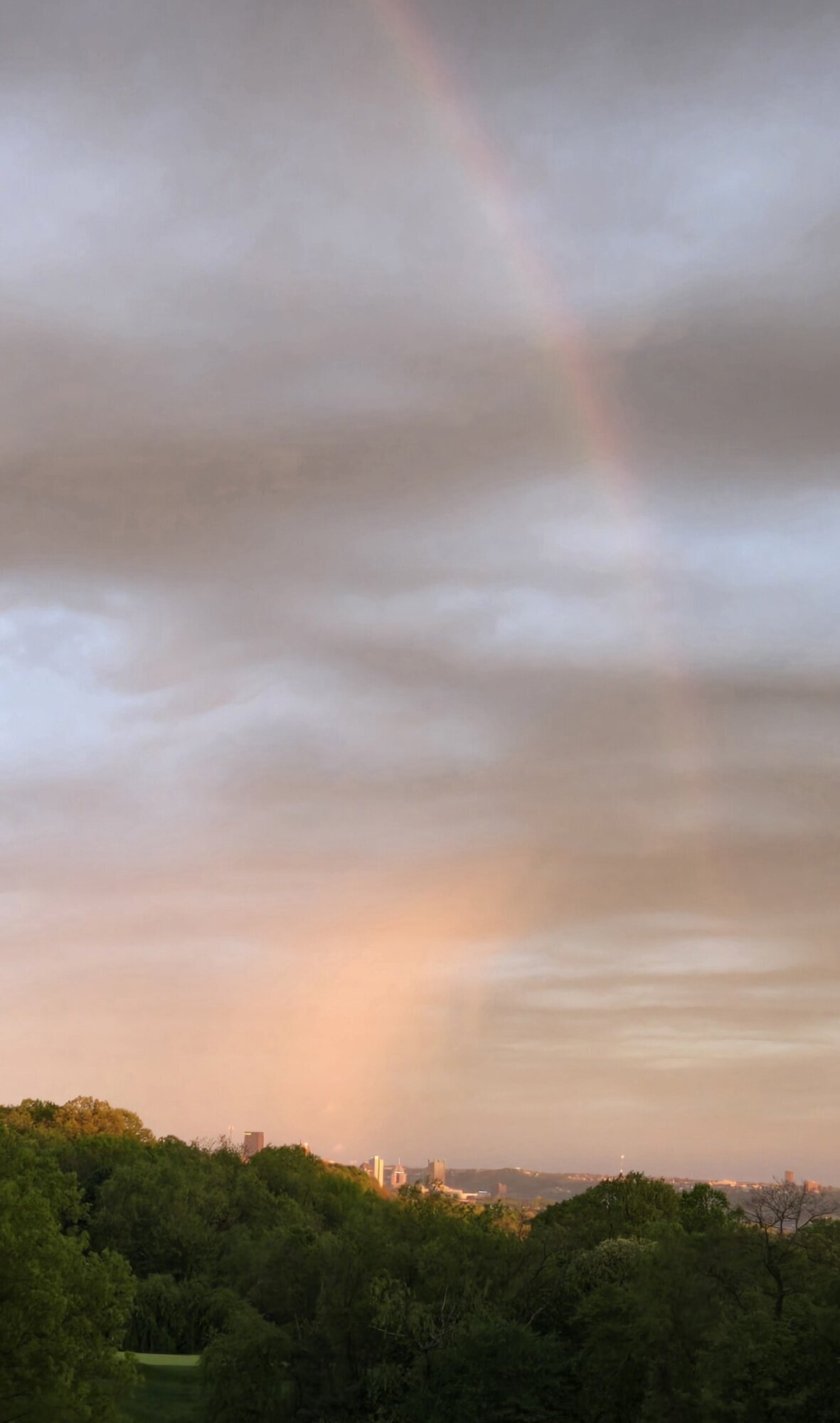 rainbow over golden Pittsburgh